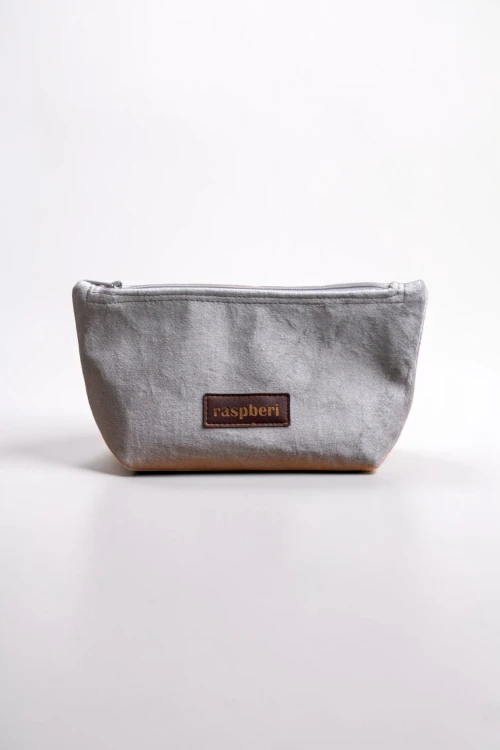 Szara welurowa kosmetyczka MIDI