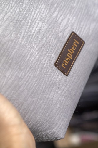 Jasnoszara welurowa kosmetyczka MAXI