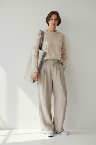 Kremowo-szara shopperka