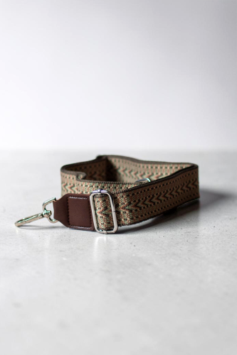 Brązowy pasek do torebki plecionka