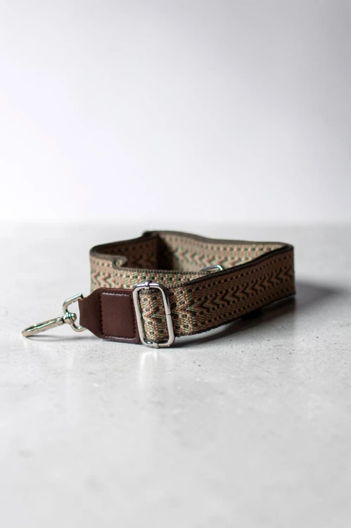 Brązowy pasek do torebki plecionka