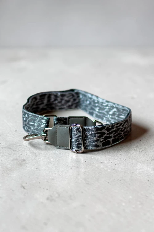 Pasek do torebki szara panterka