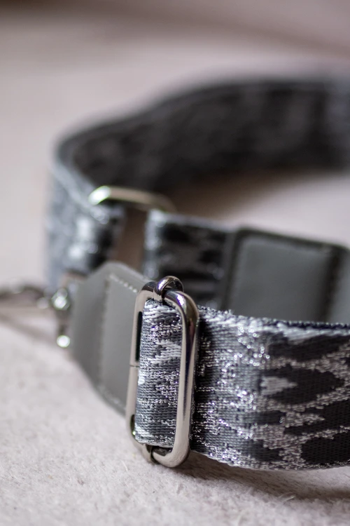 Pasek do torebki szara panterka