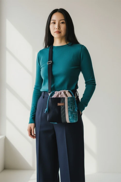 Patchworkowa listonoszka z kominem