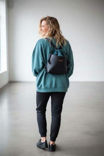 Pikowany workoplecak mini z ekoskóry