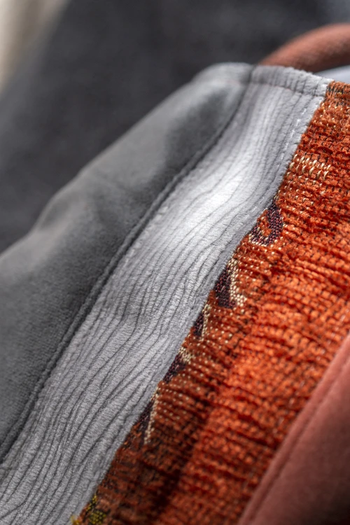 Żakardowa patchworkowa listonoszka z kominem w kwiaty