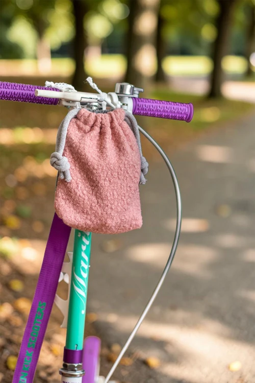 Worek na kierownicę roweru lub hulajnogi różowy baranek