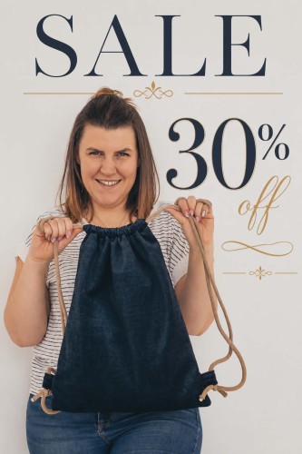 Granatowy duży workoplecak z weluru