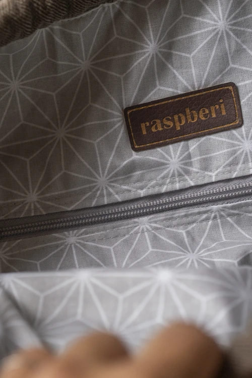 Torba z kominem patchwork no waste w kwiaty z zaczepami do wózka dziecięcego