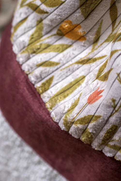 Plecak worek handmade RASPBERI – unikatowy plecak z sztruksu, weluru i bukli typu baranek