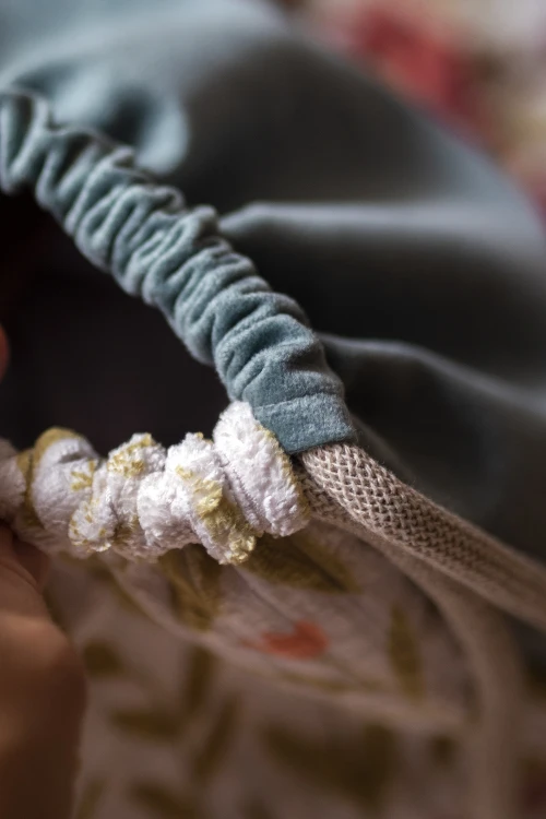 Plecak worek handmade RASPBERI – unikatowy plecak z sztruksu, weluru i bukli typu baranek