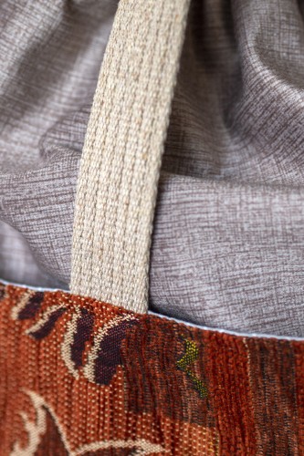 Torba shopper z kominem RASPBERI – unikatowa torba handmade w stylu no waste