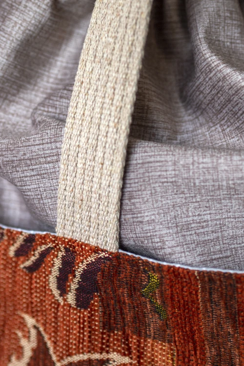 Torba shopper z kominem RASPBERI – unikatowa torba handmade w stylu no waste