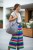 Torba shopper XXL Raspberi – unikat handmade z weluru i płótna | No Waste | 46 × 48 cm