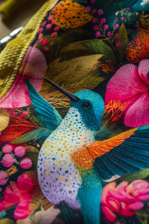 Kolorowa torebka patchworkowa listonoszka z kominem No Waste – unikat handmade z weluru | Raspberi
