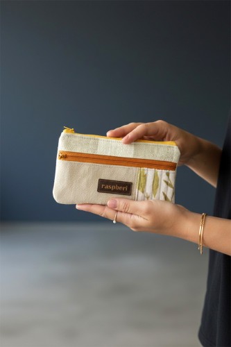 Portfel patchworkowy no waste handmade – unikat raspberi