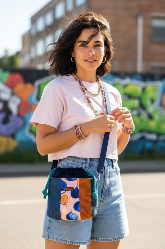 Listonoszka z kominem patchwork no waste – unikat handmade raspberi
