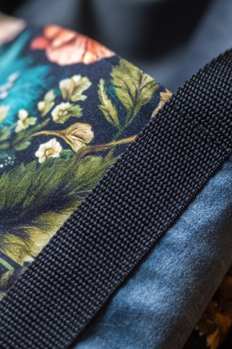 Torebka z weluru z kominem handmade – unikatowa torba na ramię