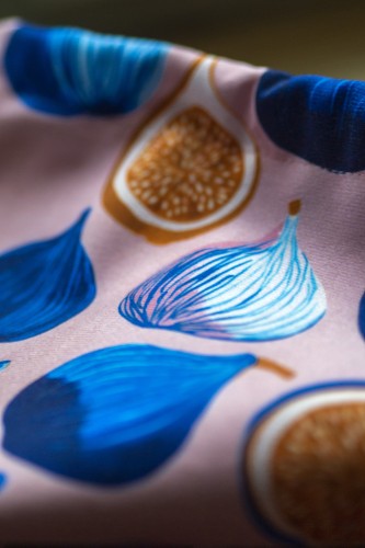 Plecak worek z weluru w figi – duży plecak damski handmade
