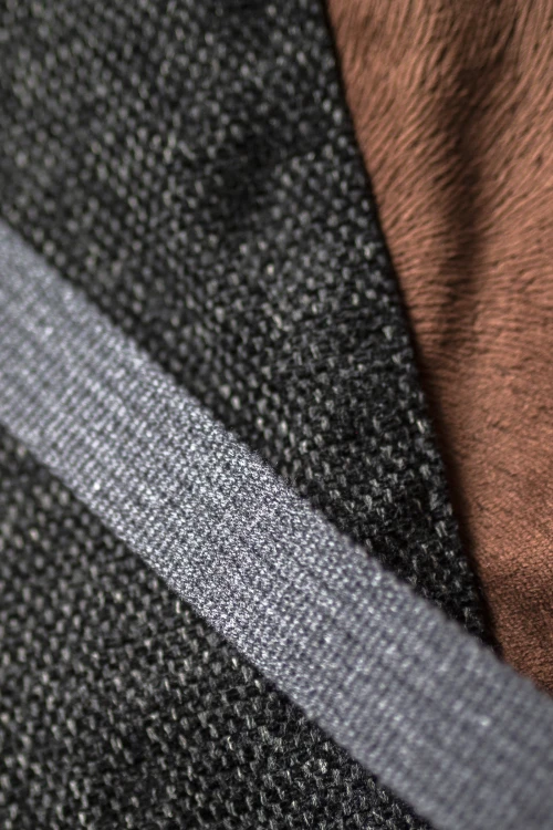 Szaro-brązowa duża torba z kominem patchwork