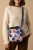 Granatowa listonoszka z kominem z weluru w figi – handmade, unikat