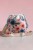 Listonoszka z kominem z weluru ecru w kwiaty – handmade, unikat