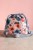 Szara listonoszka z kominem z weluru w kwiaty – handmade, unikat