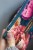 Etui na klucze z weluru w peonie – kwiatowe etui handmade