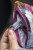 Etui na klucze z weluru w malowane kwiaty – oryginalne etui handmade