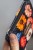 Etui na klucze z czarnego weluru w kolorowe kwiaty – handmade