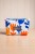 Etui na klucze z jasnego weluru – minimalistyczne kwiaty | Handmade