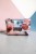 Etui na klucze z jasnego weluru w pastelowe kwiaty – handmade