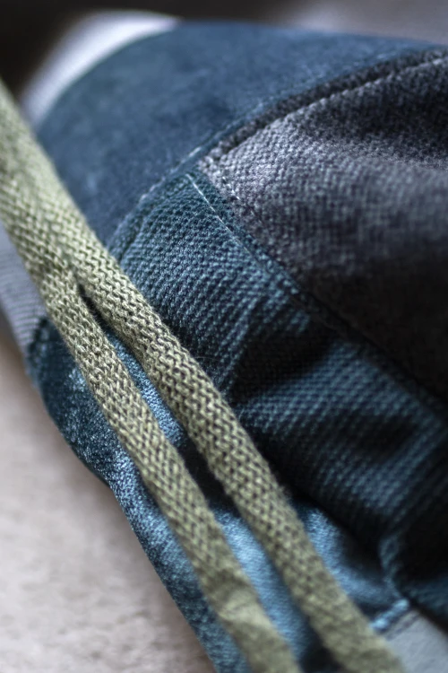 Plecakotorba worek 2w1 patchwork no waste – szałwiowa | Unikat