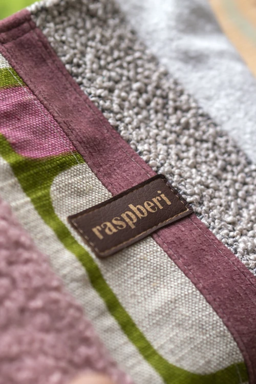 Maxi kosmetyczka patchwork no waste beżowo-zielono-różowa – handmade Raspberi