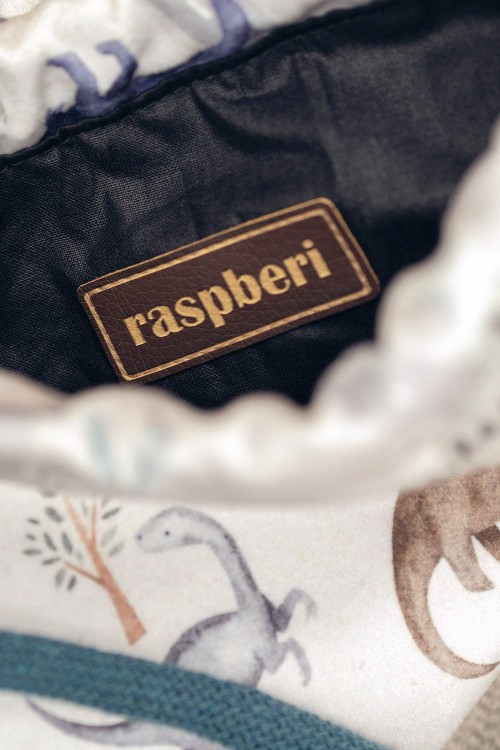 Mini workoplecak z weluru w dinozaury