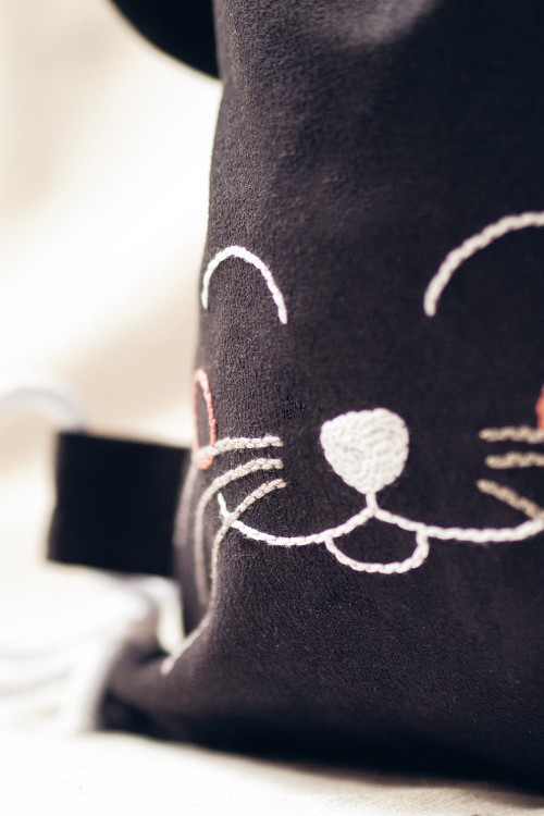 Czarny kocur dziecięcy workoplecak mini