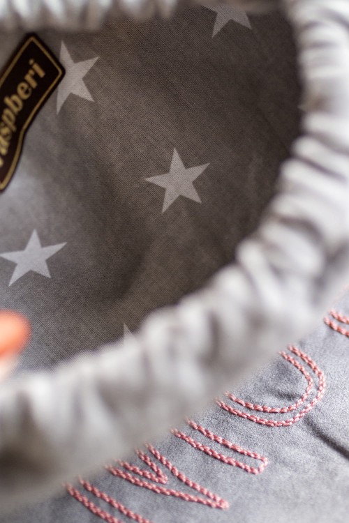 MOM BAG szary workoplecak z haftem