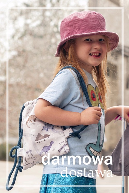 Mini workoplecak z weluru w dinozaury