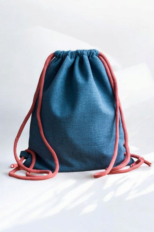 Turkusowy workoplecak z plecionki