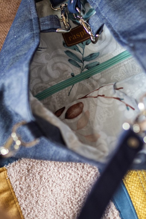 Patchworkowa jeansowa torebka damska