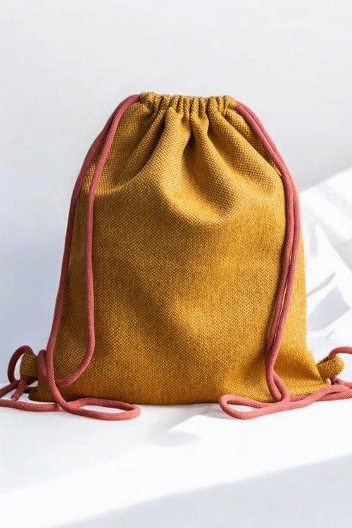 Miodowy duży workoplecak z plecionki