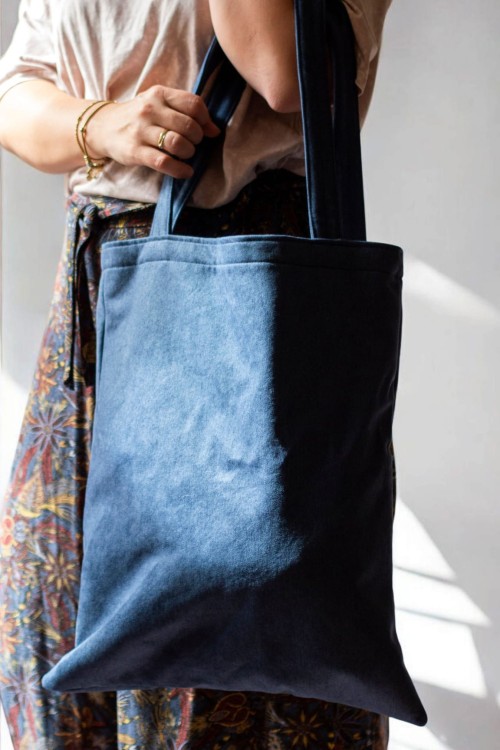 Duża granatowa torba shopperka